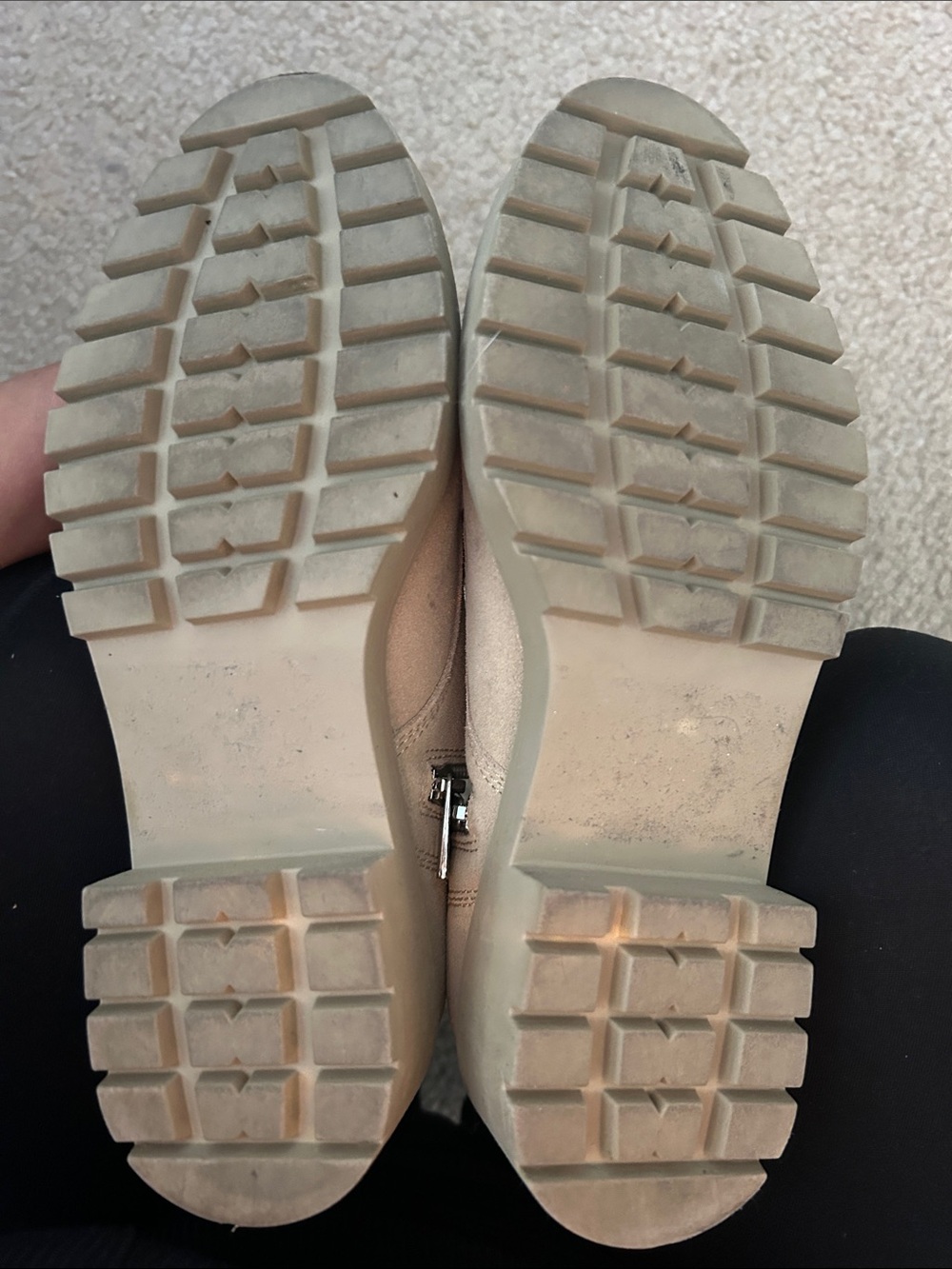 STEVE MADDEN: Women's Lace-Up Suede Combat Boots - Beige - Picture 4 of 6